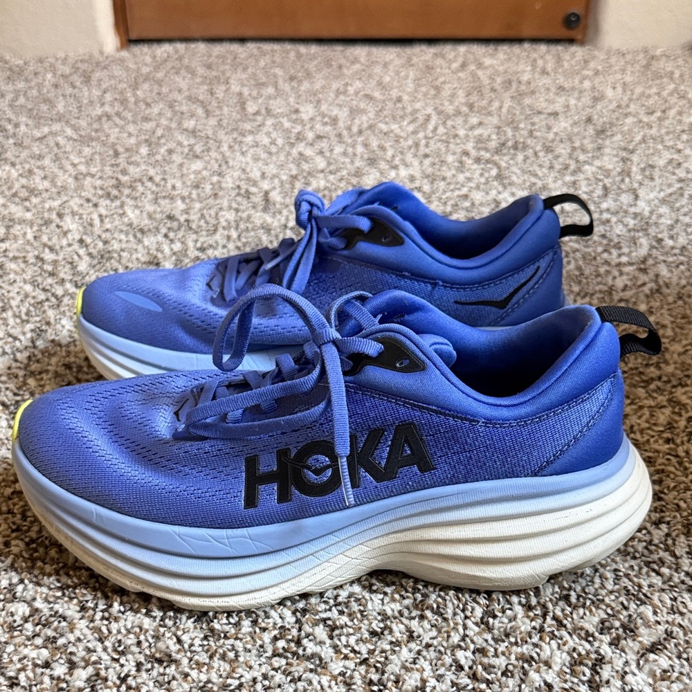 Hoka Women's Blue and Yellow Athletic Shoes